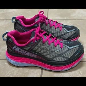 Hoka One One Women's Stinson ATR 4 Grey Pink Running Walking Shoes size 9